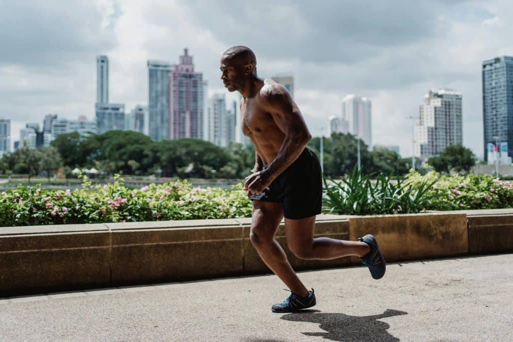 strong man running image