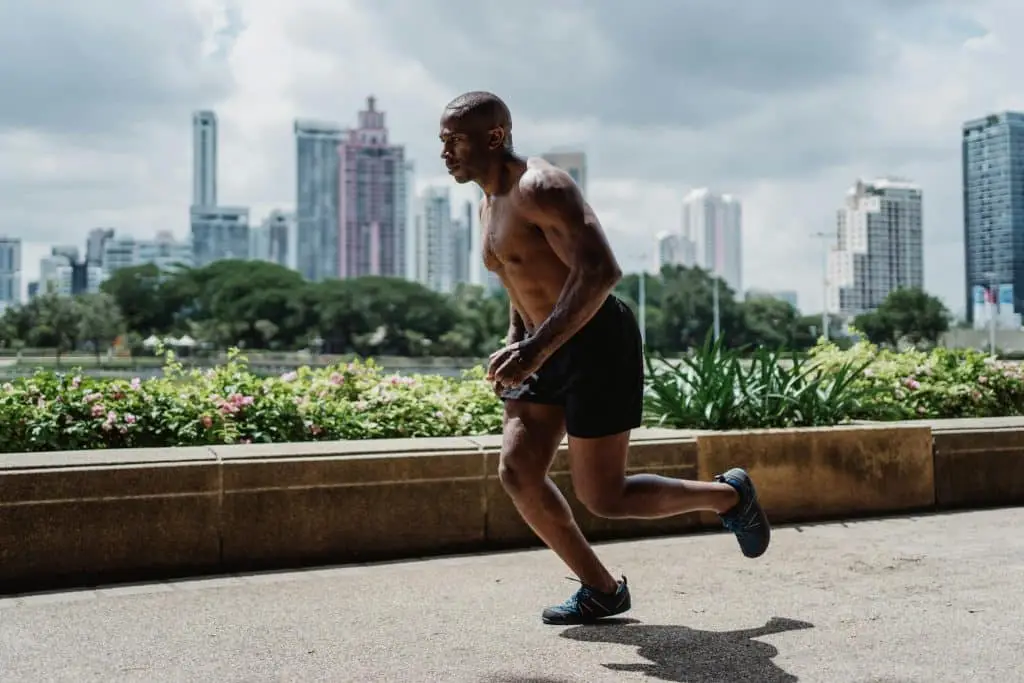 strong man running image