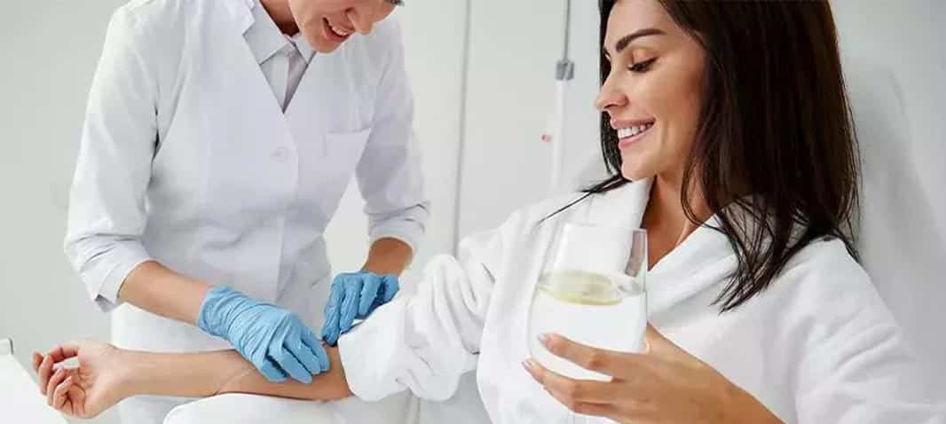 woman getting immunity IV photo